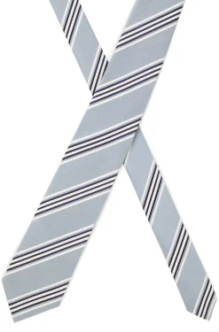 Silk-cotton tie with diagonal stripe