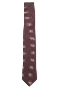 Silk jacquard tie with a micro pattern