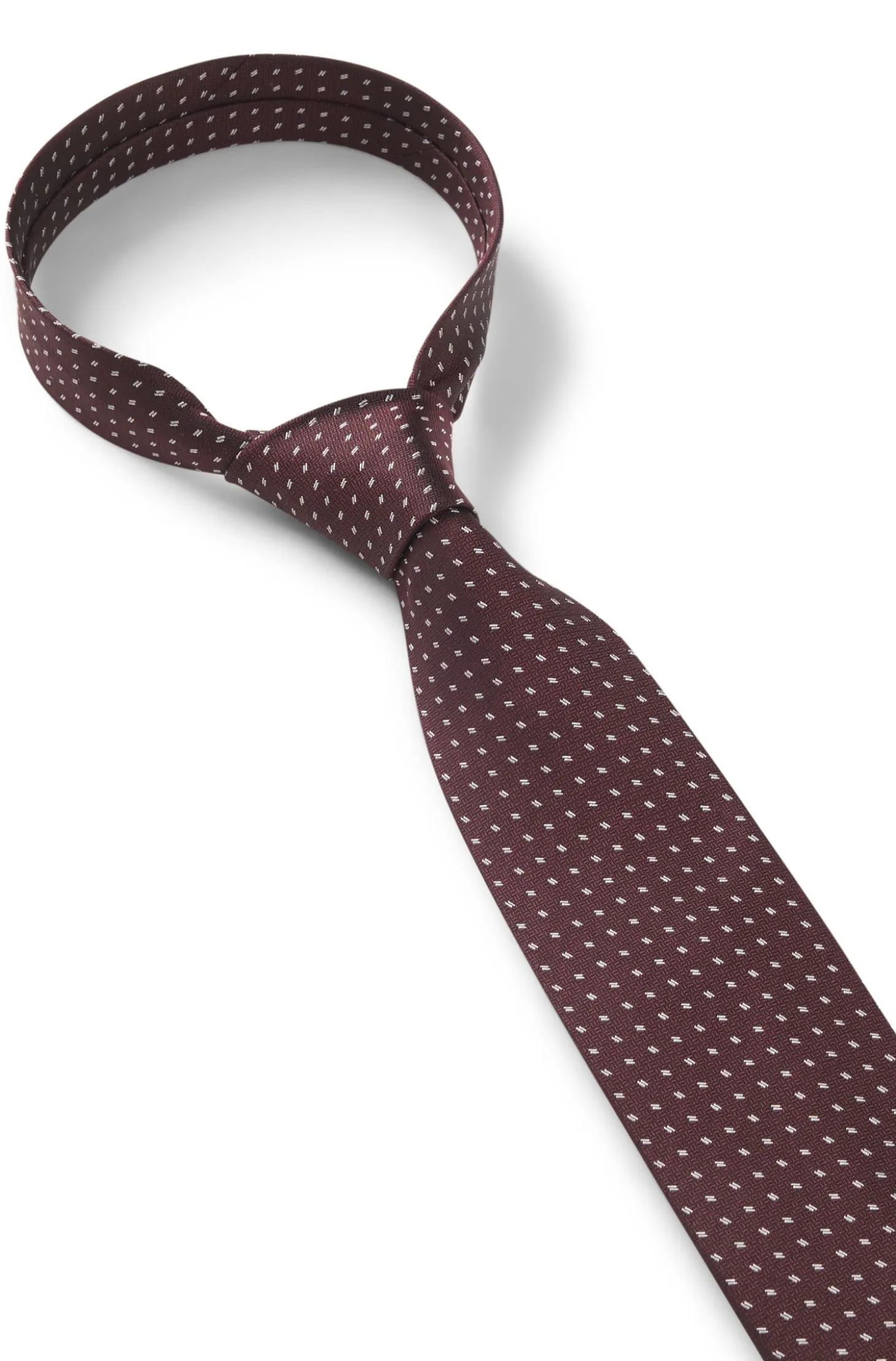 Silk jacquard tie with a micro pattern