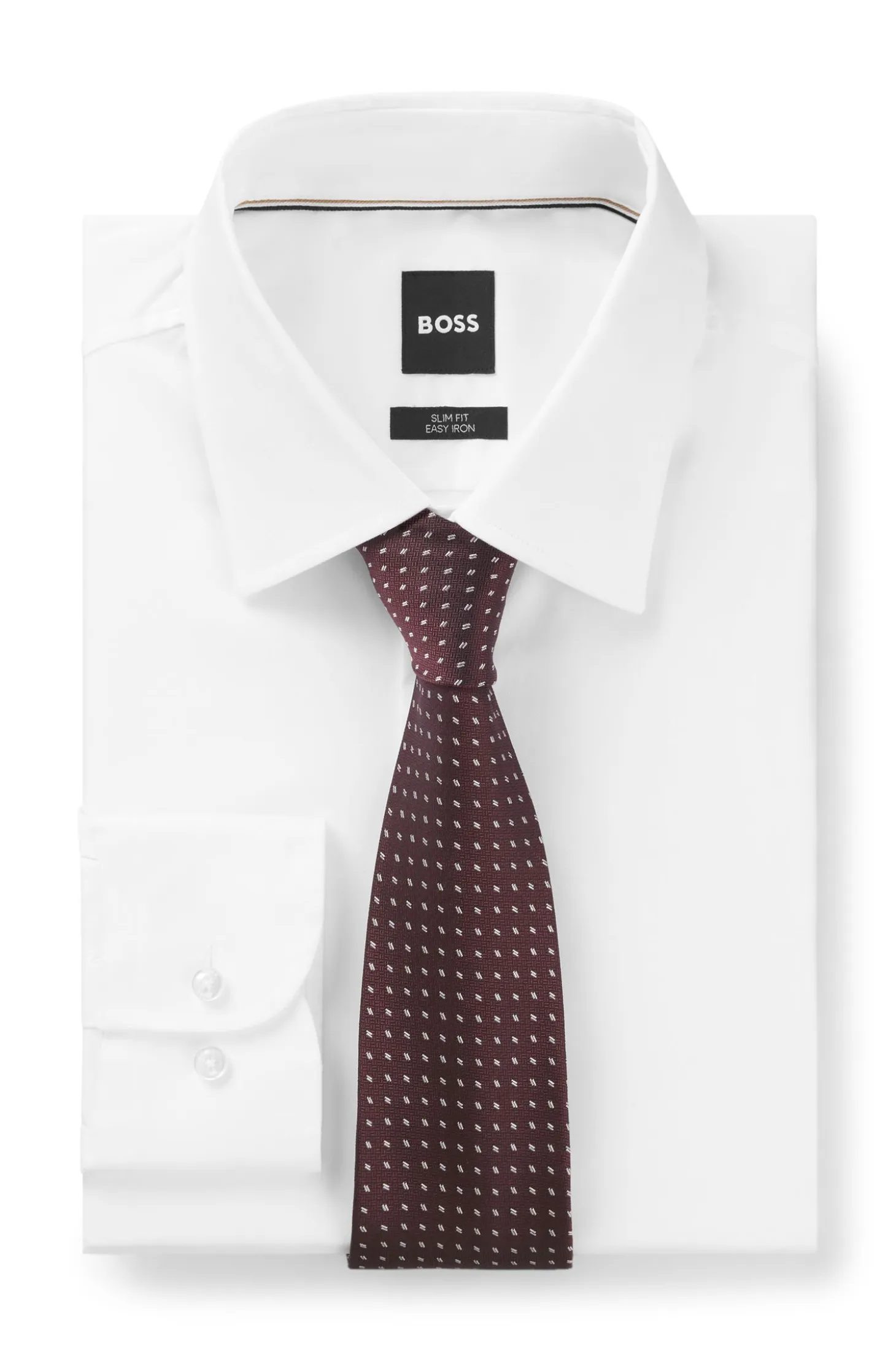 Silk jacquard tie with a micro pattern
