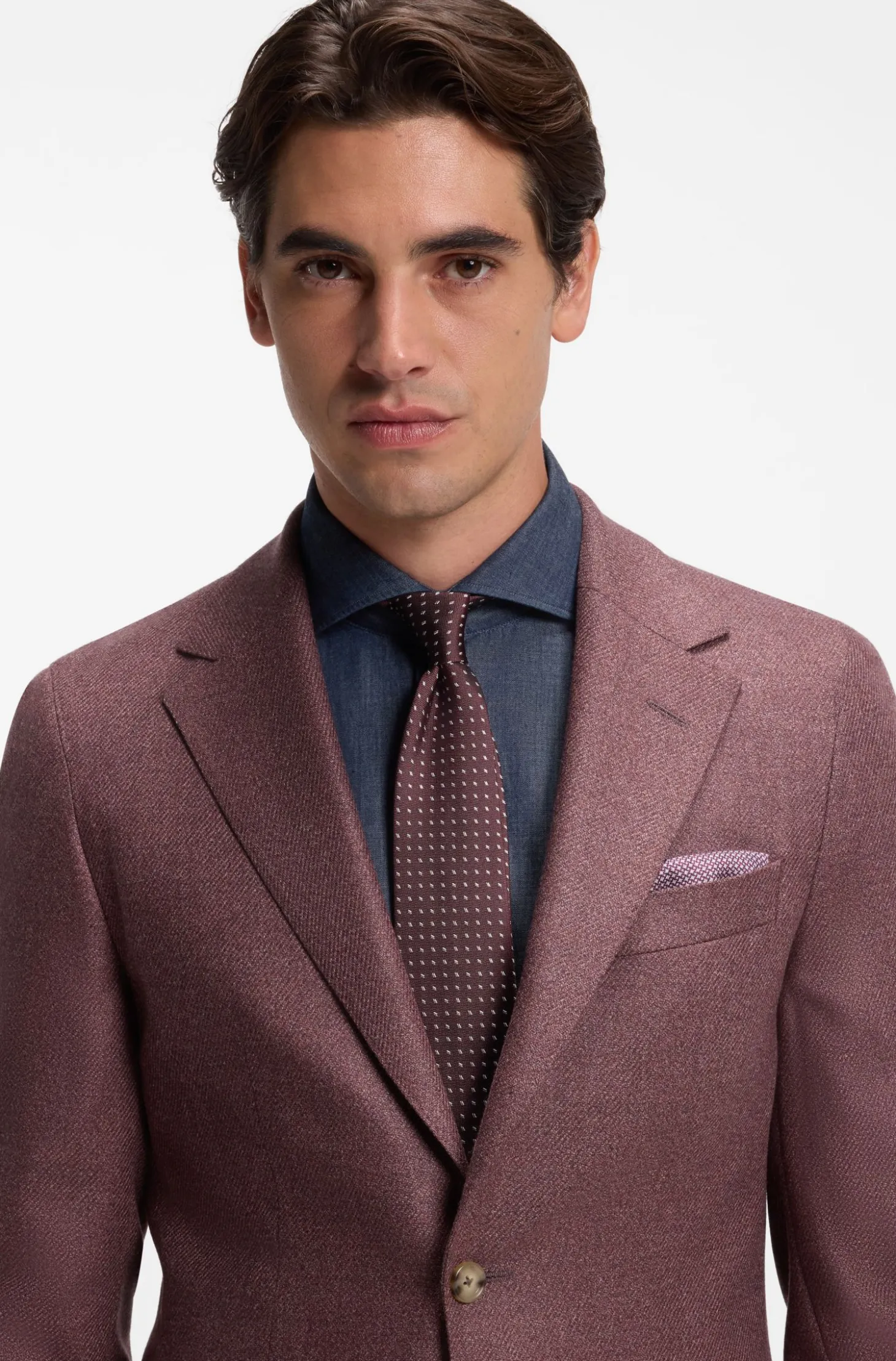 Silk jacquard tie with a micro pattern