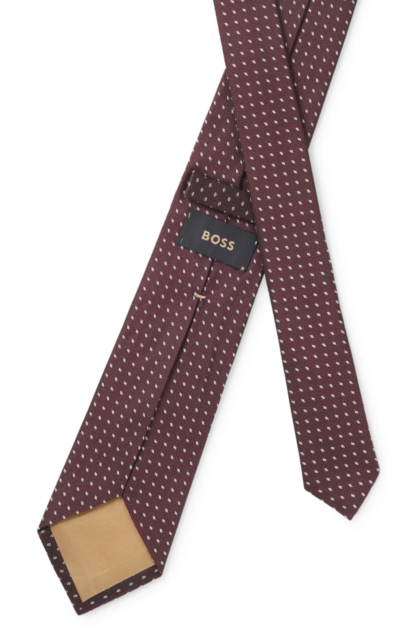 Silk jacquard tie with a micro pattern