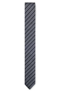 Silk tie with diagonal stripes