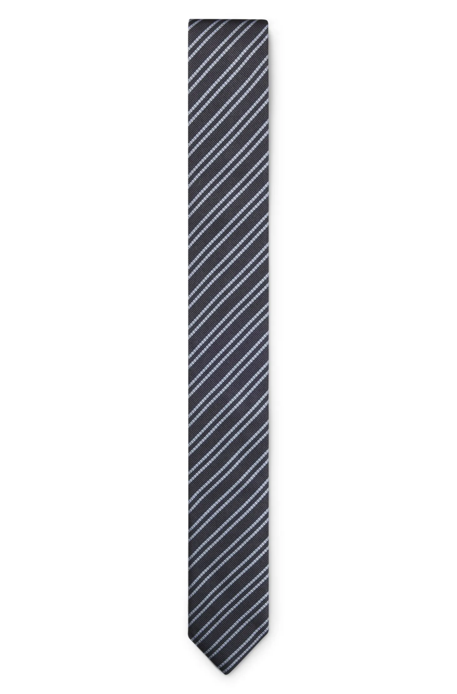 Silk tie with diagonal stripes