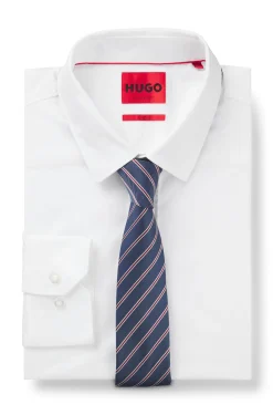 Silk tie with diagonal stripe