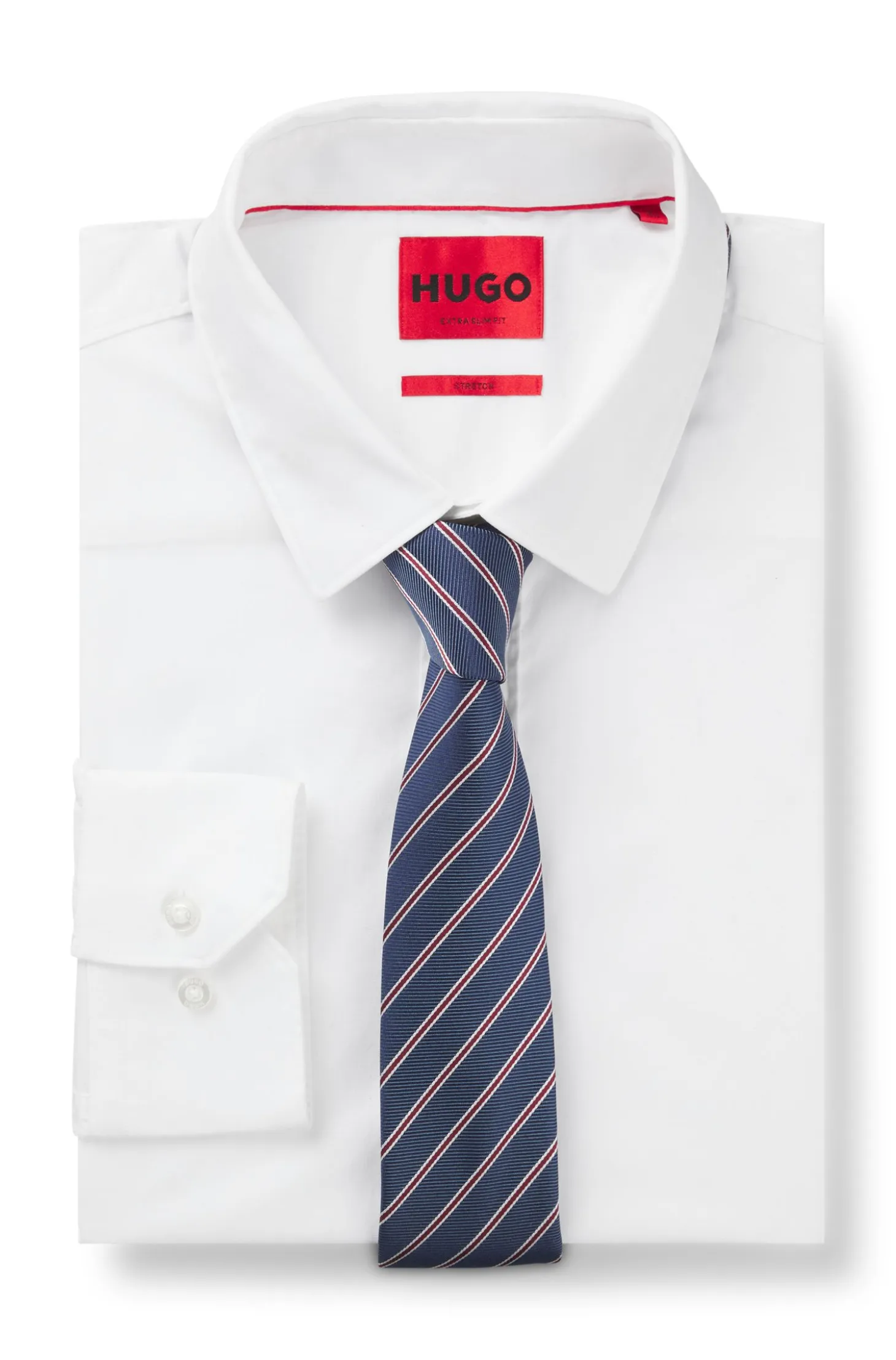 Silk tie with diagonal stripe