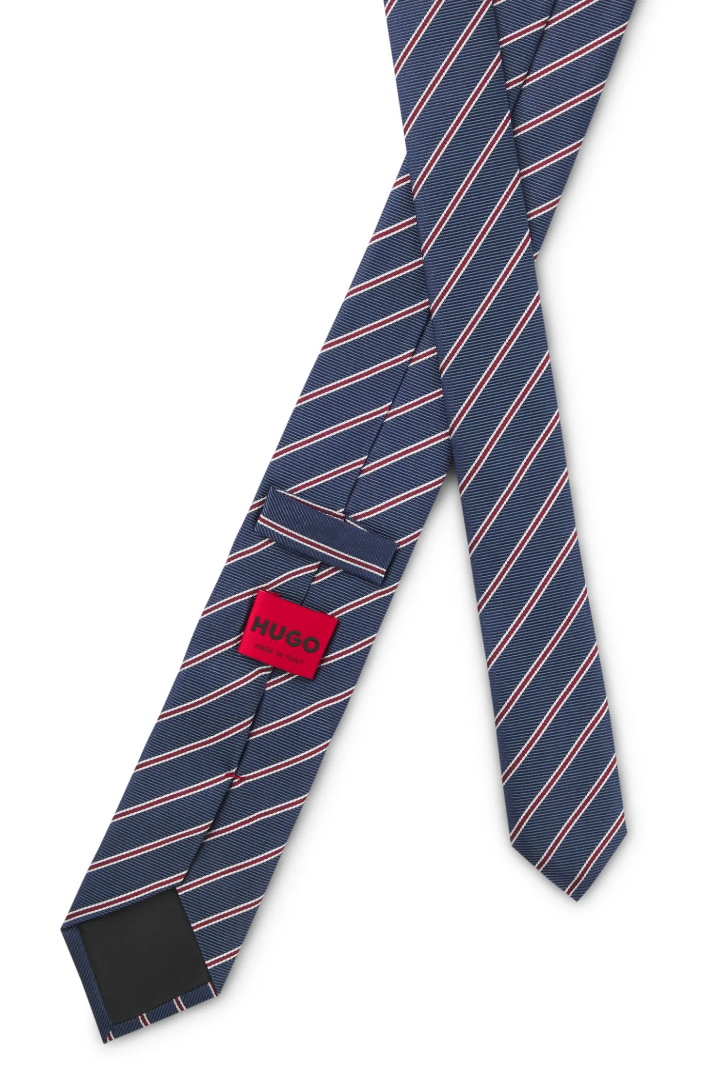 Silk tie with diagonal stripe