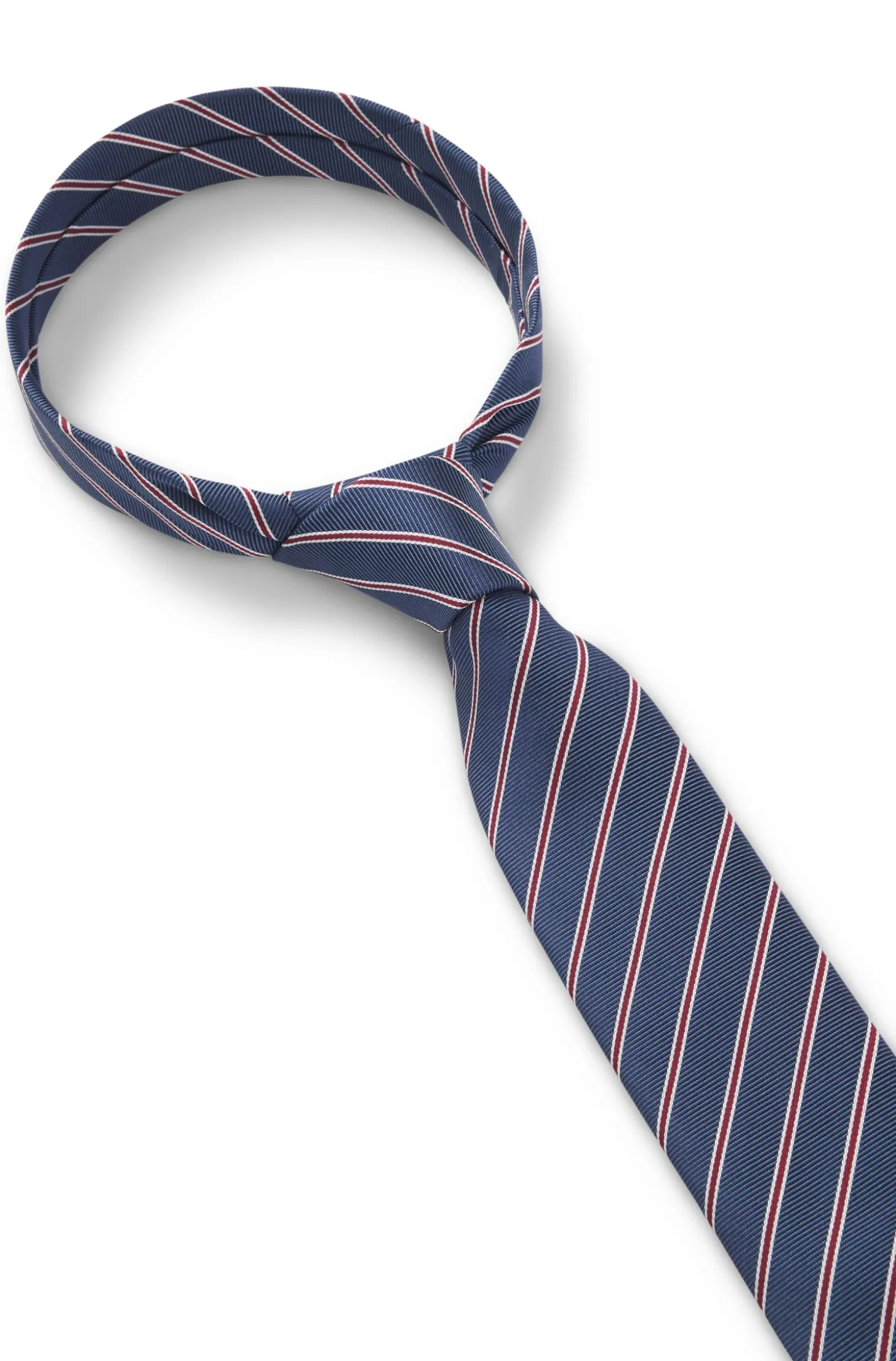 Silk tie with diagonal stripe