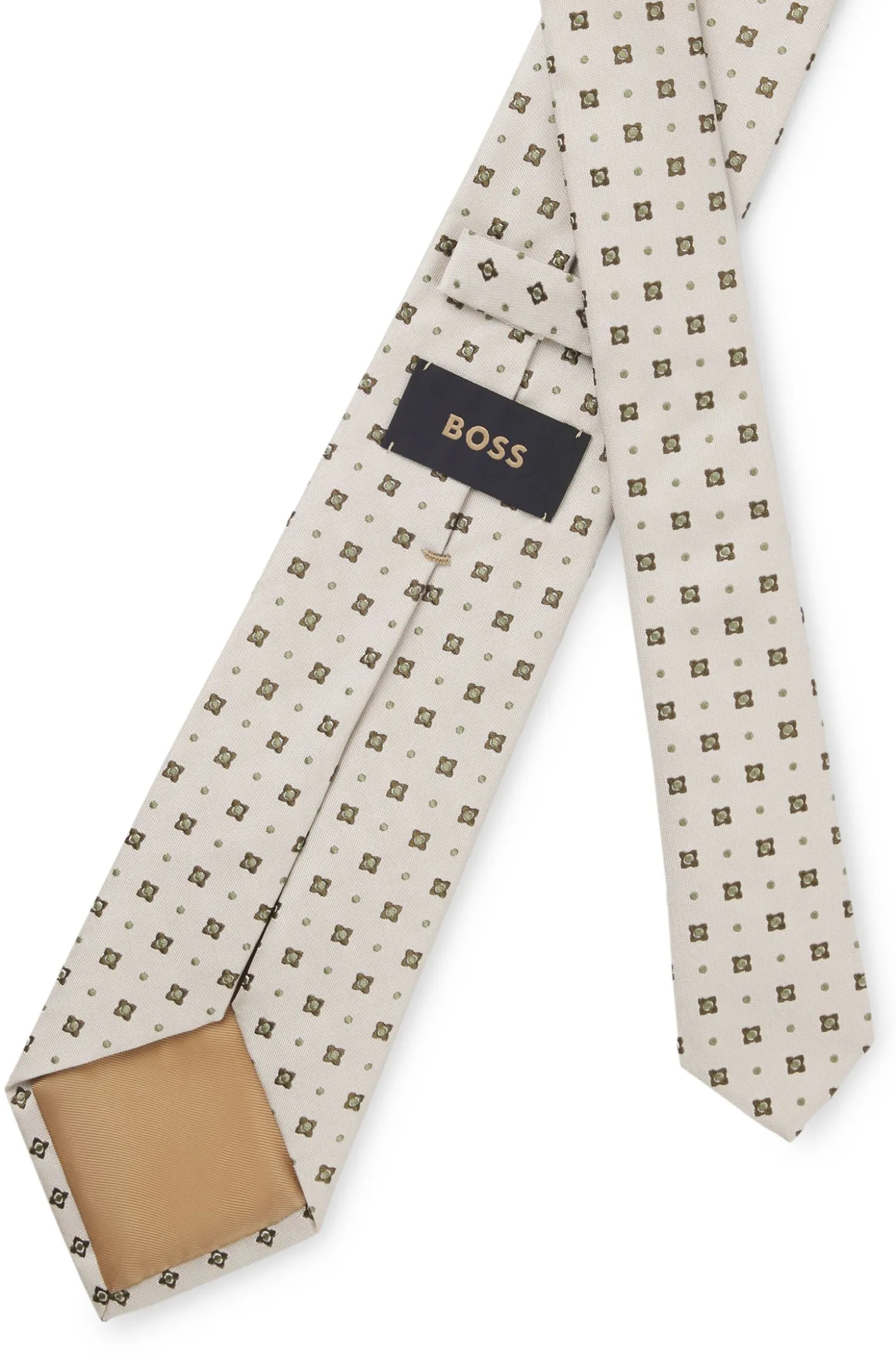 Silk tie with jacquard pattern