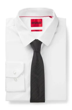 Silk tie with jacquard-woven pattern