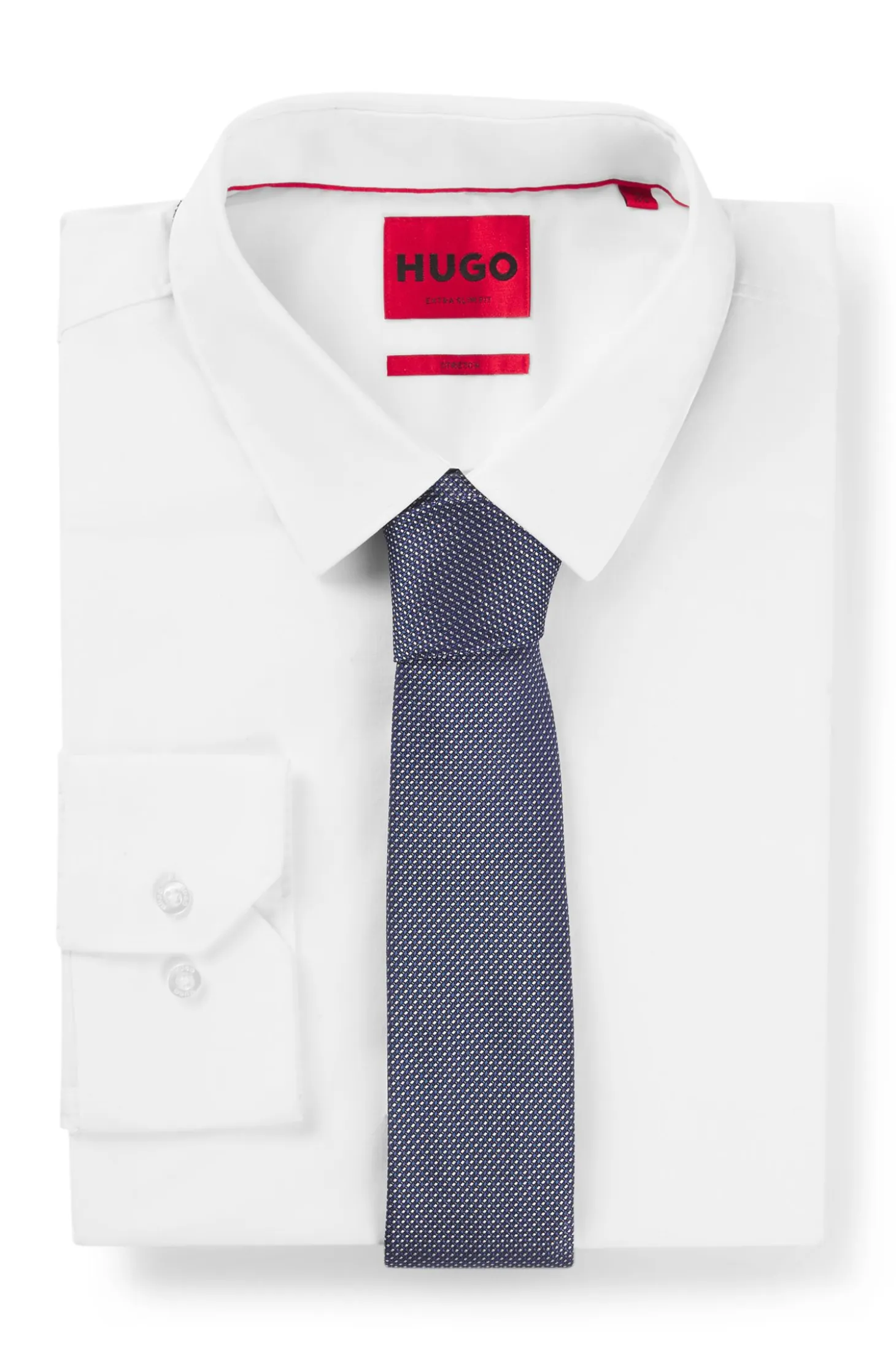 Silk tie with jacquard-woven pattern