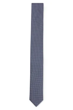 Silk tie with jacquard-woven pattern