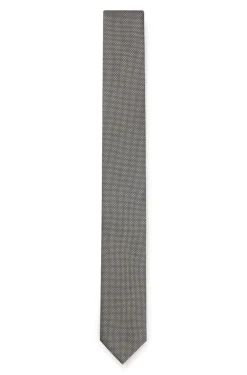 Silk tie with jacquard-woven pattern