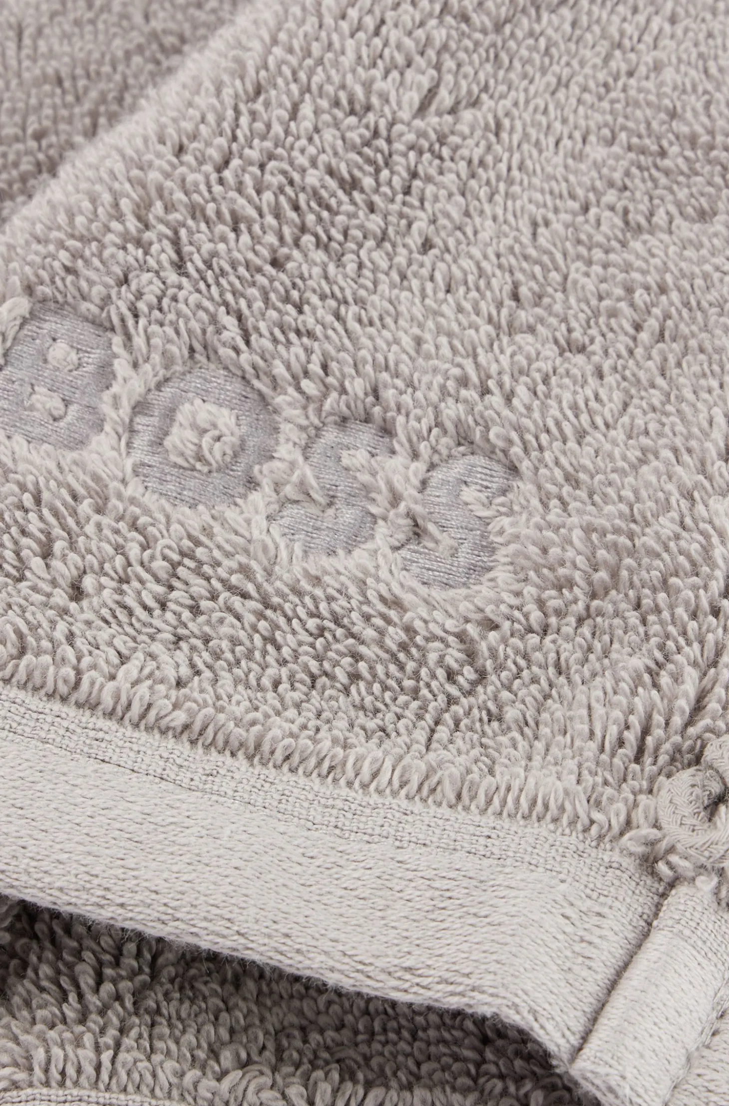 Silver Aegean-cotton washing mitt with tonal logo