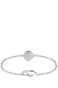 Silver-tone cuff with Double B monogram medallion