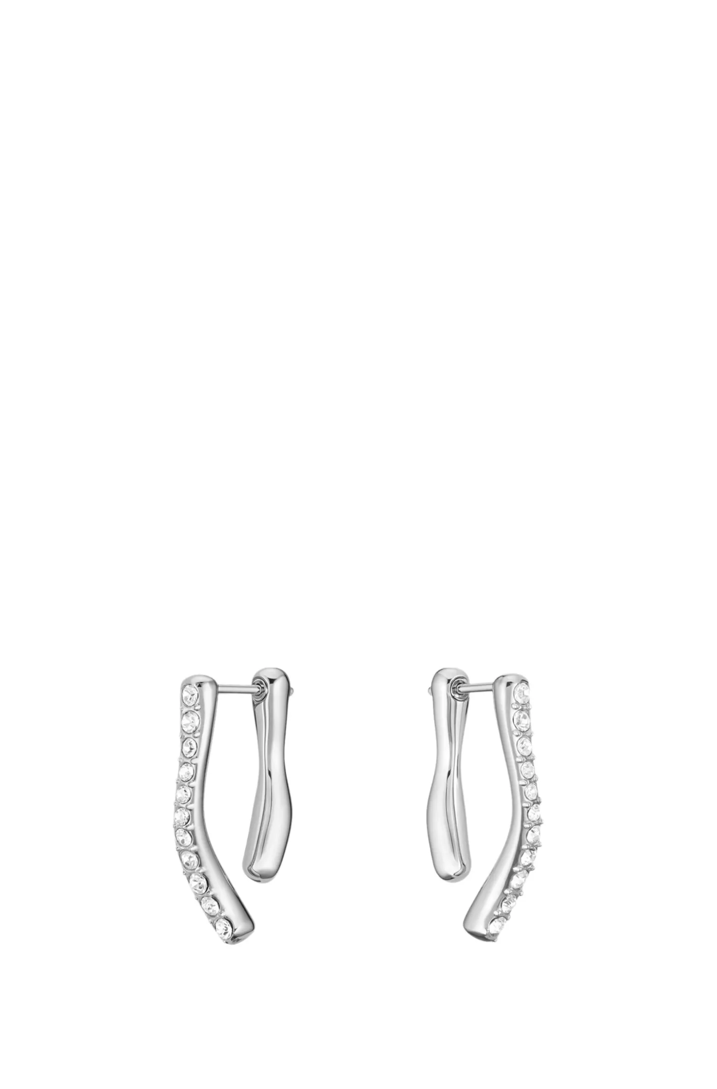 Silver-tone earrings with crystal embellishments