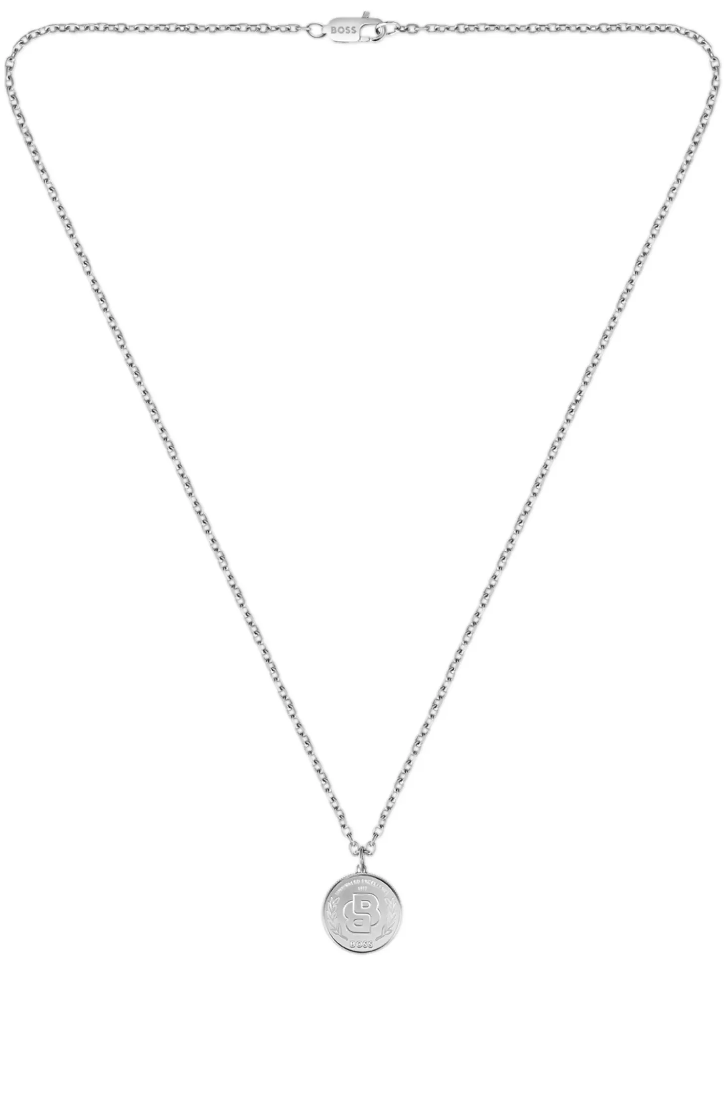 Silver-tone necklace with Double B monogram medallion