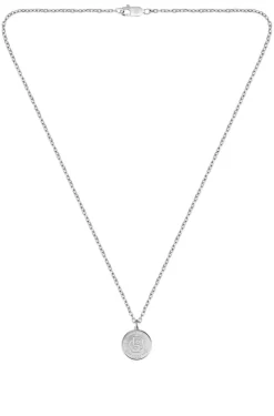 Silver-tone necklace with Double B monogram medallion