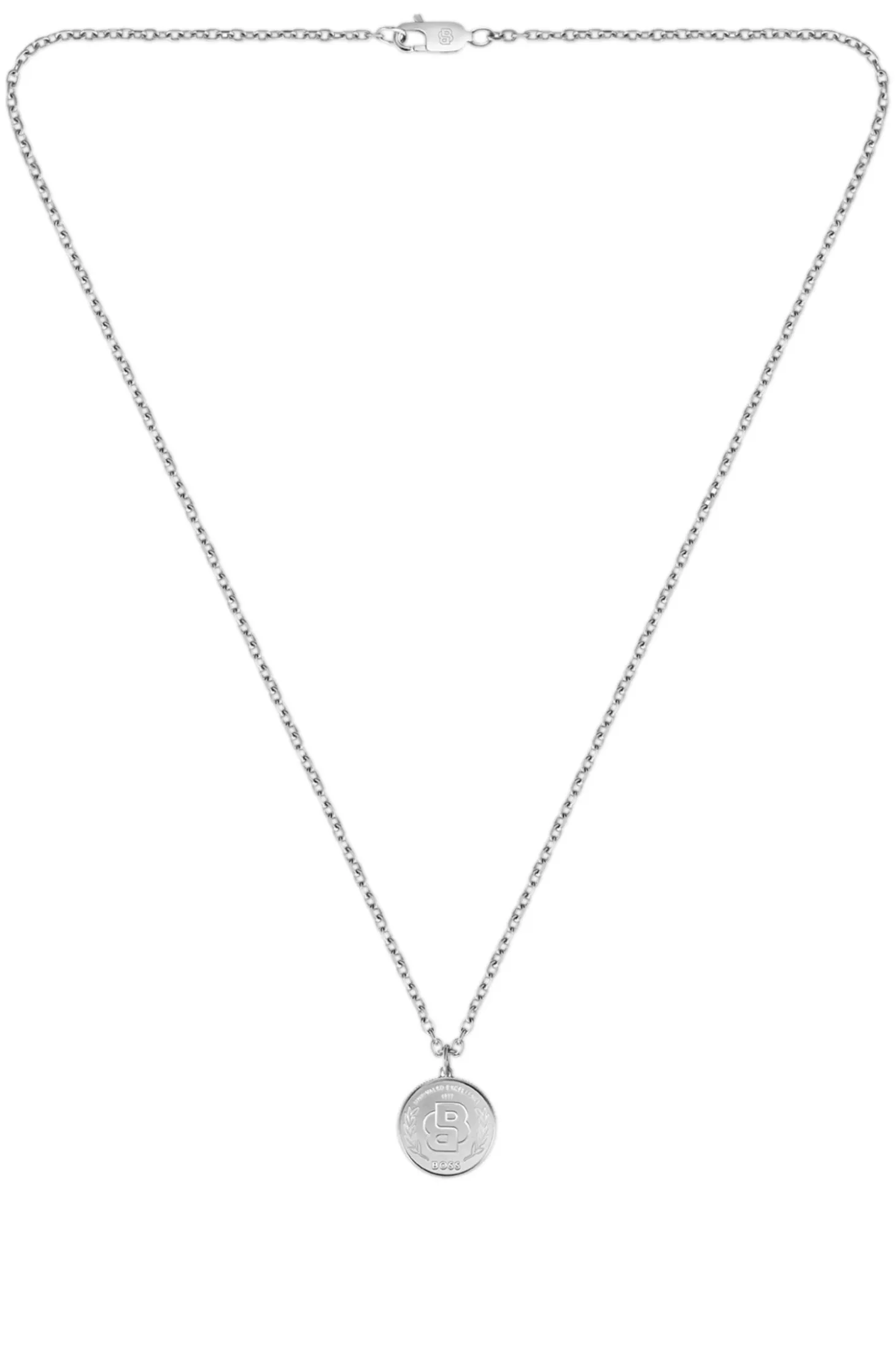 Silver-tone necklace with Double B monogram medallion