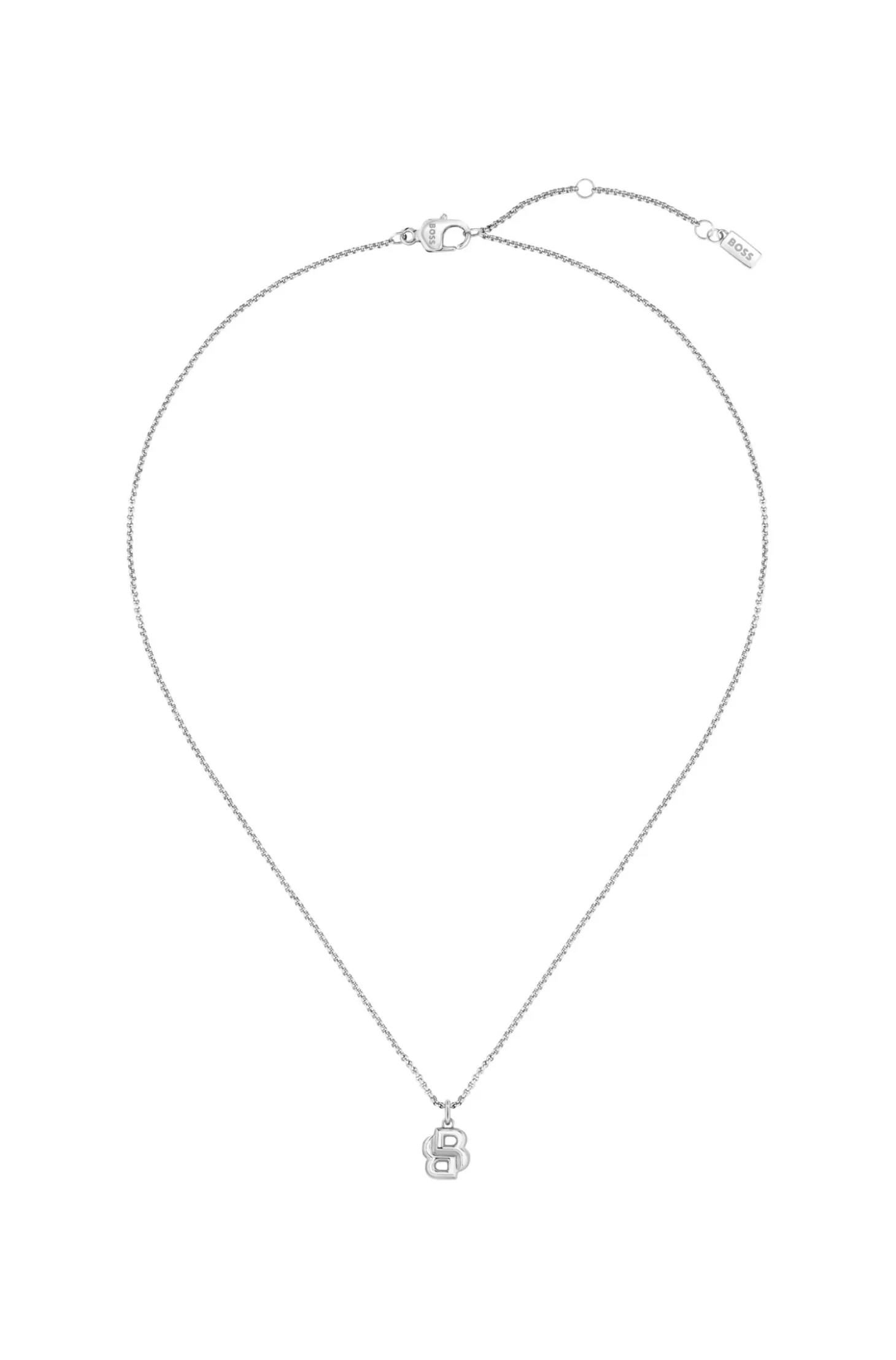 Silver-tone necklace with Double B monogram pendant