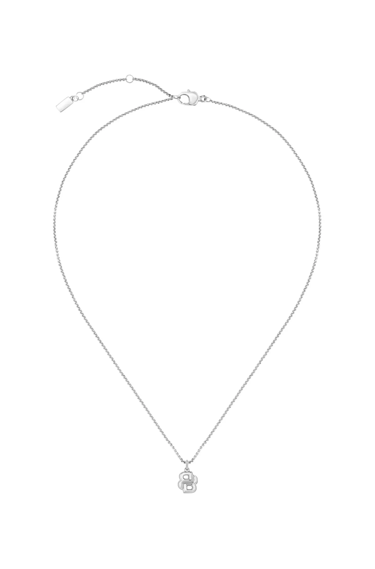 Silver-tone necklace with Double B monogram pendant