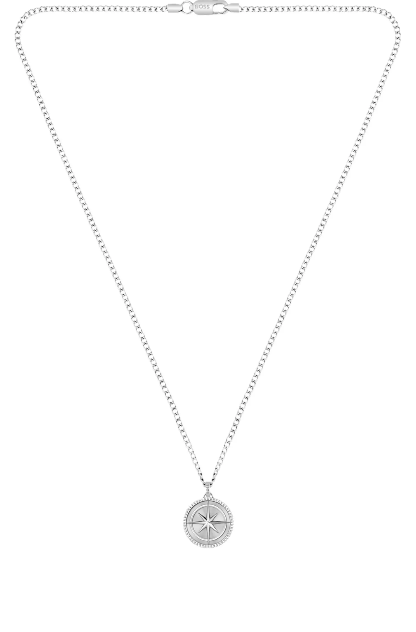 Silver-tone necklace with medallion pendant