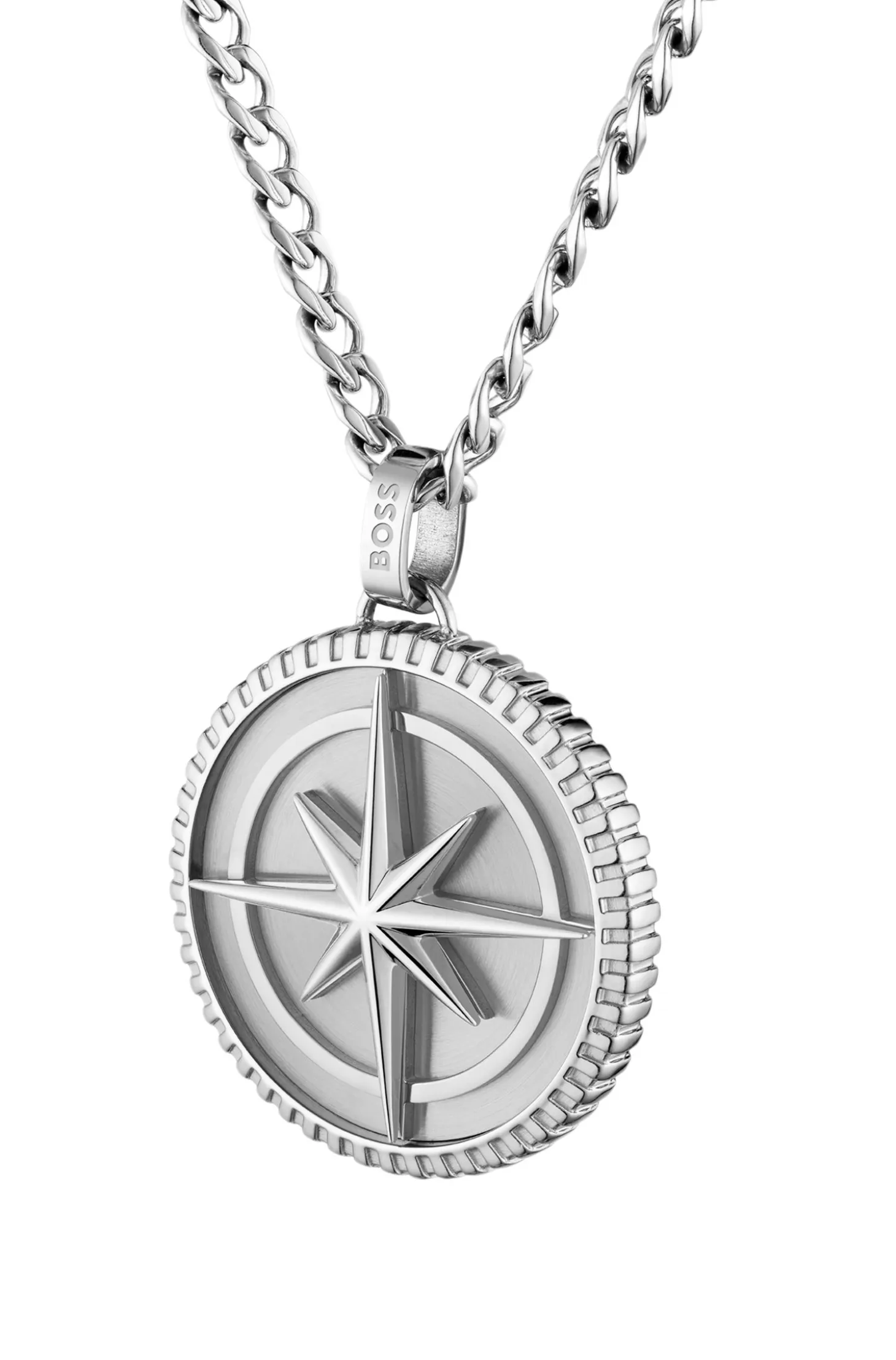 Silver-tone necklace with medallion pendant