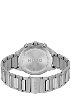 Silver-tone watch with grey dial