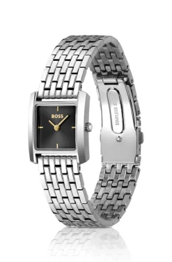 Silver-tone watch with square case
