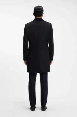 Single-breasted coat in Italian cashmere