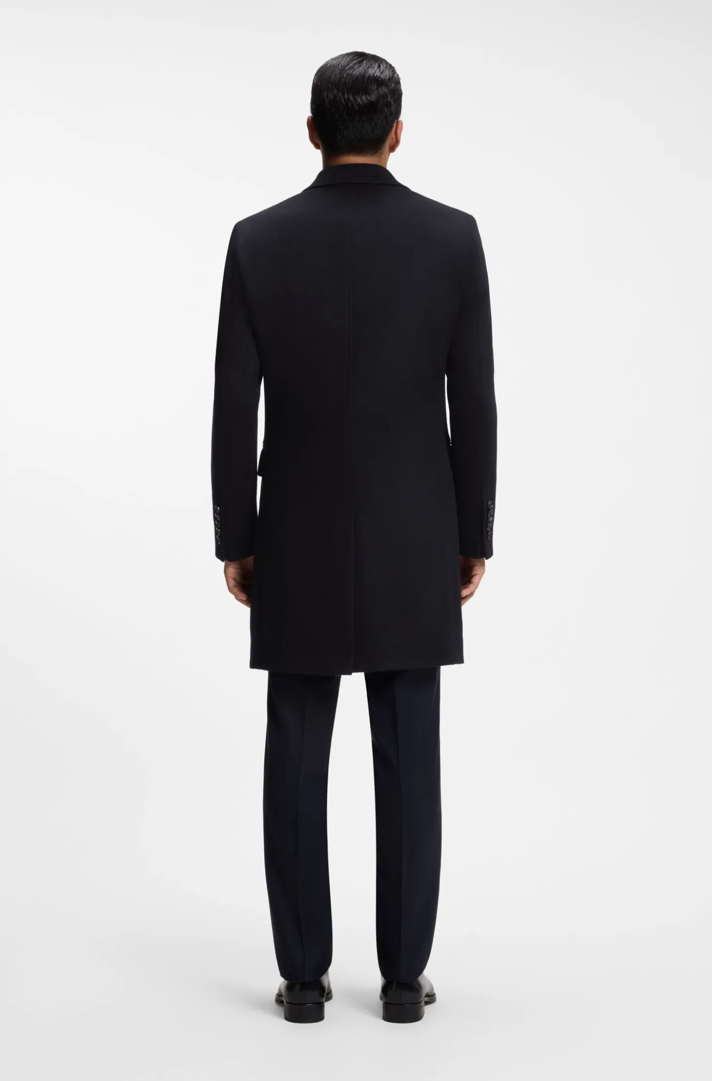 Single-breasted coat in Italian cashmere