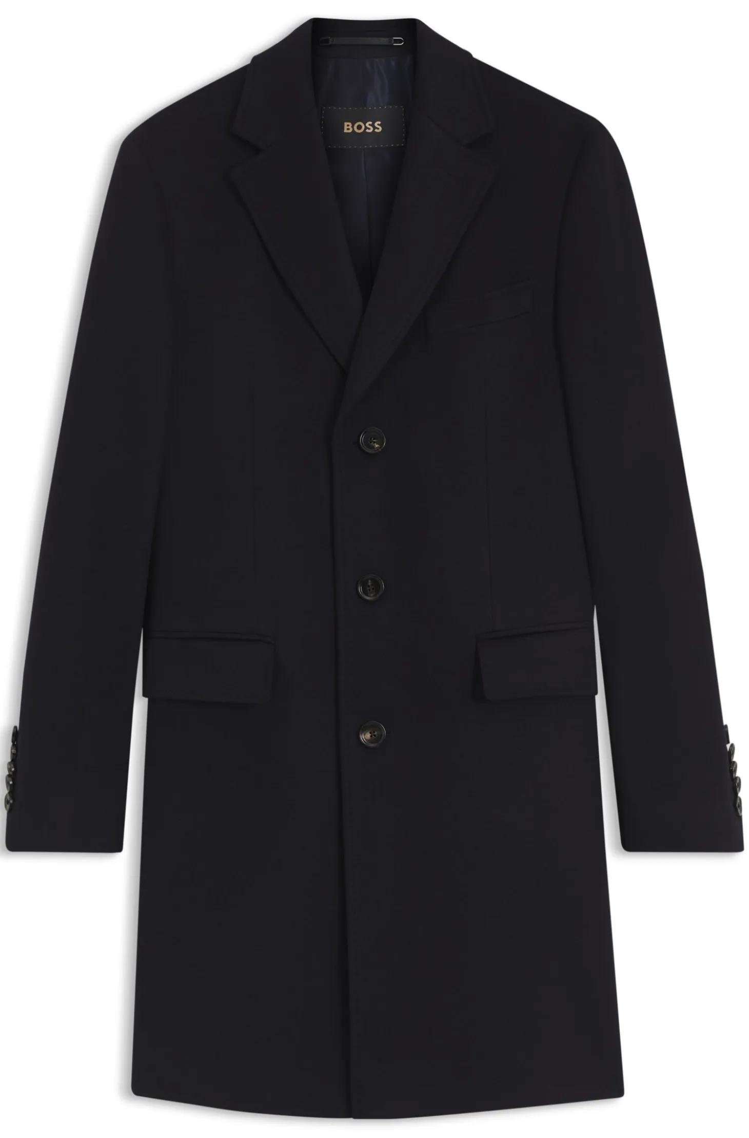 Single-breasted coat in Italian cashmere