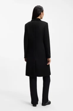 Single-breasted formal coat in wool