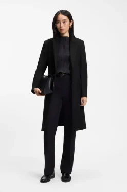 Single-breasted formal coat in wool