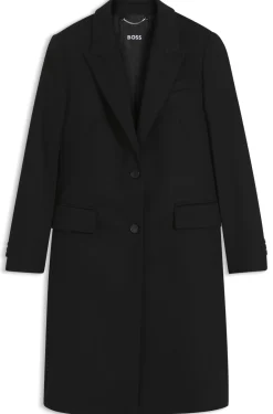 Single-breasted formal coat in wool