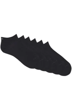 Six-pack of cotton-blend ankle socks with logos