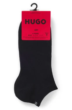 Six-pack of cotton-blend ankle socks with logos