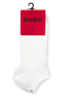 Six-pack of cotton-blend ankle socks with logos