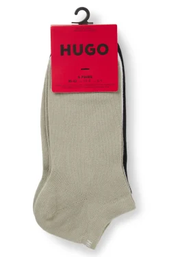 Six-pack of cotton-blend ankle socks with logos