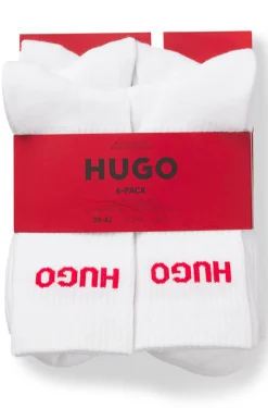 Six-pack of quarter-length socks with logo detail