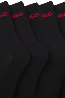 Six-pack of quarter-length socks with logo detail
