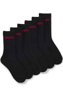 Six-pack of quarter-length socks with logo detail
