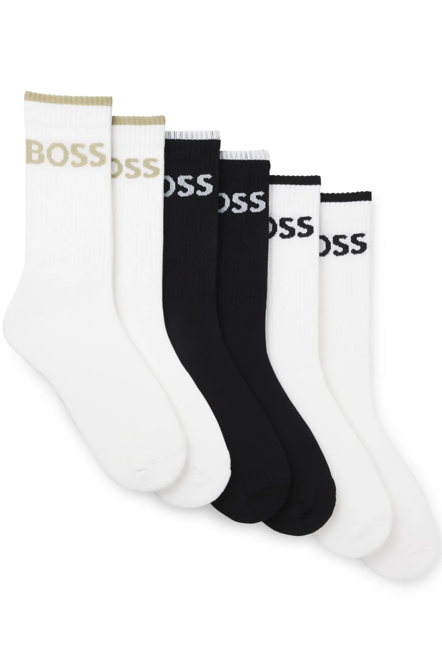 Six-pack of ribbed short socks in a cotton blend