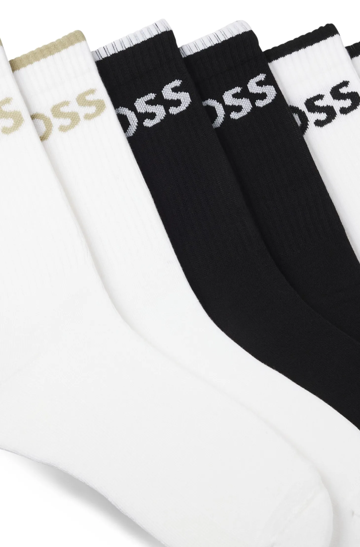 Six-pack of ribbed short socks in a cotton blend