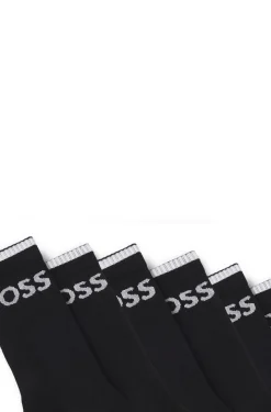 Six-pack of ribbed short socks in a cotton blend