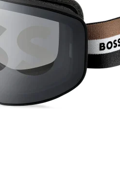 Ski goggles with logo detailing