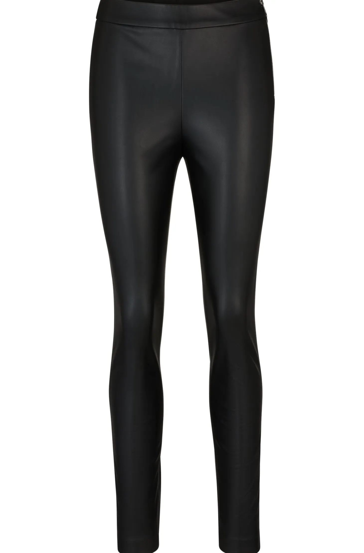 Skinny-fit high-waisted trousers with side zip