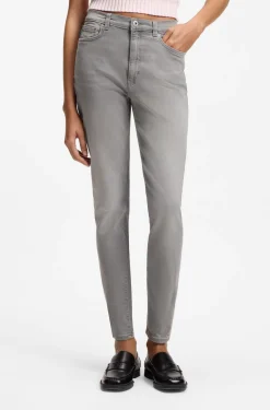 Skinny-fit jeans in dark-grey stretch denim