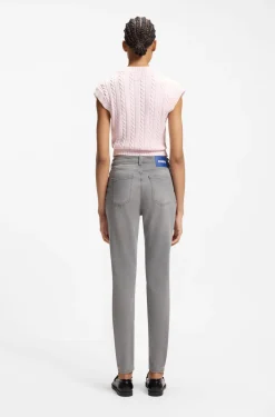 Skinny-fit jeans in dark-grey stretch denim
