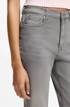 Skinny-fit jeans in dark-grey stretch denim
